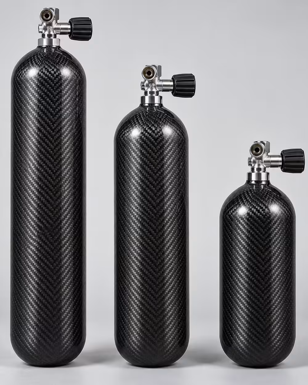 Cilindro de fibra de carbono para equipo de respiración autónoma
