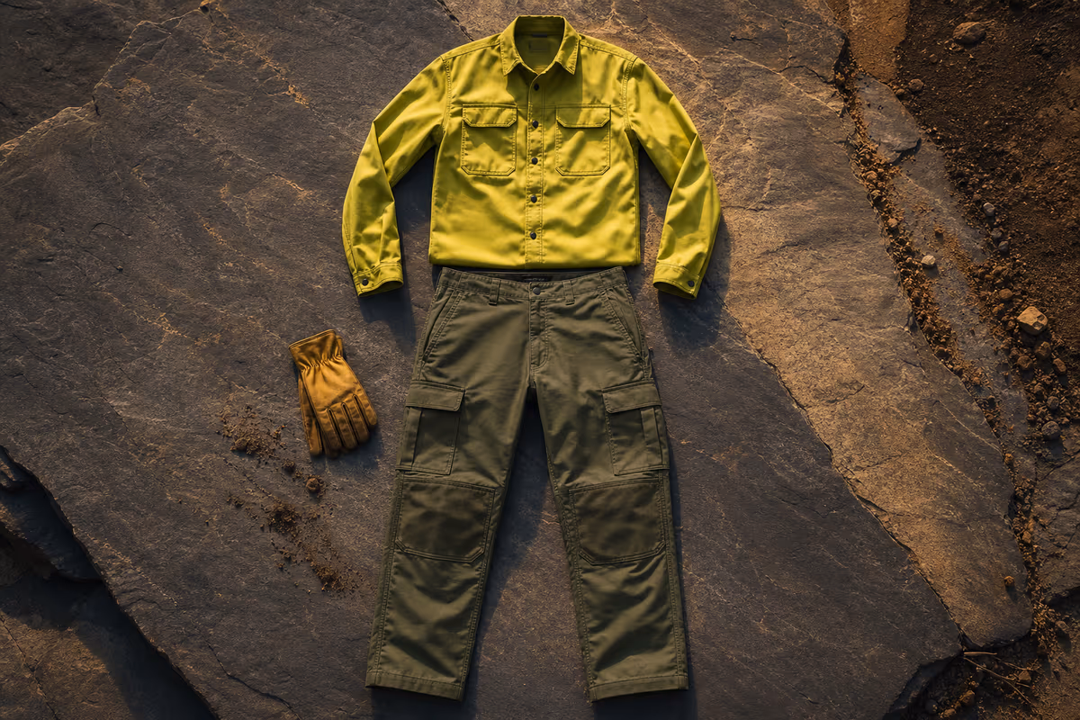 Traje forestal para bombero: camisola y pantalón de una capa
